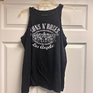 Guns and Roses top, Sleeveless with studs around neck, Size 1 from Torrid, black